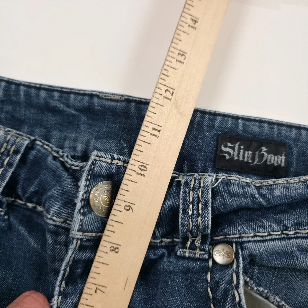 Rock 47 Wrangler Slim Bootcut Jeans Mens 32x30 Blue Medium Wash MRB47KB Western